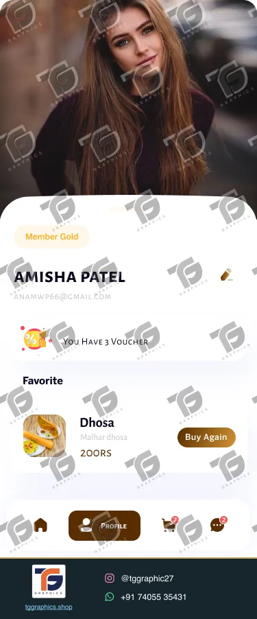 UI/UX ડિઝાઇન · ફૂડ ડિલિવરી ઍપ · ડિઝાઇન 24, TG Graphics વોટરમાર્ક સાથે