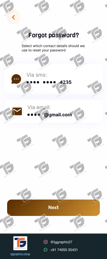 UI/UX ડિઝાઇન · ફૂડ ડિલિવરી ઍપ · ડિઝાઇન 10, TG Graphics વોટરમાર્ક સાથે