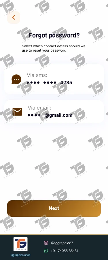 UI/UX डिज़ाइन · भोजन डिलीवरी ऐप · डिज़ाइन 10, TG Graphics वॉटरमार्क के साथ
