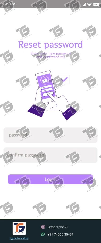 UI/UX design · Clothing app · Design 18 with TG Graphics watermark