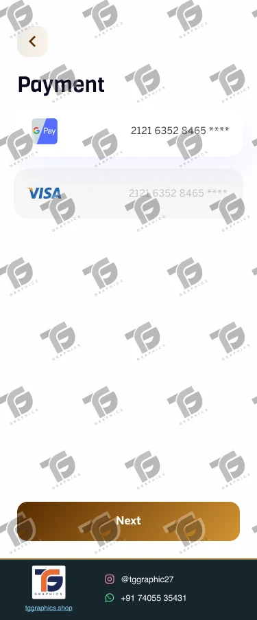 UI/UX डिज़ाइन · भोजन डिलीवरी ऐप · डिज़ाइन 21, TG Graphics वॉटरमार्क के साथ