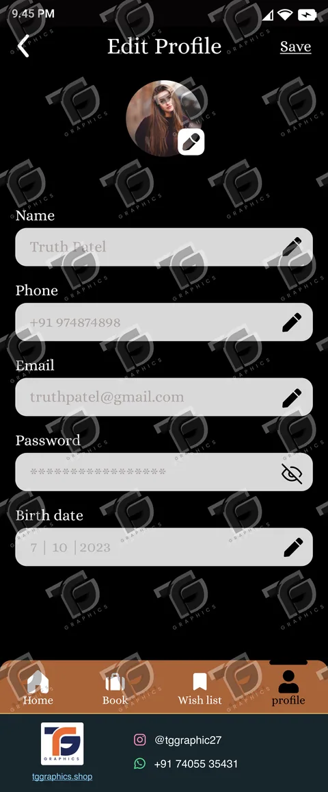 UI/UX ડિઝાઇન · હોટેલ બુકિંગ ઍપ · ડિઝાઇન 4, TG Graphics વોટરમાર્ક સાથે