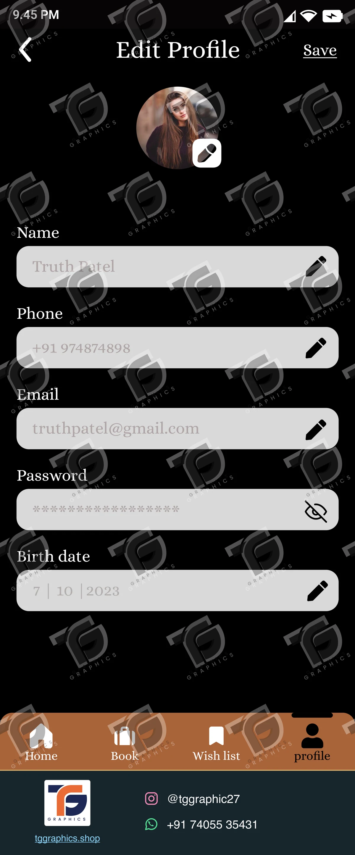 UI/UX design · Hotel booking app · Design 4 with TG Graphics watermark