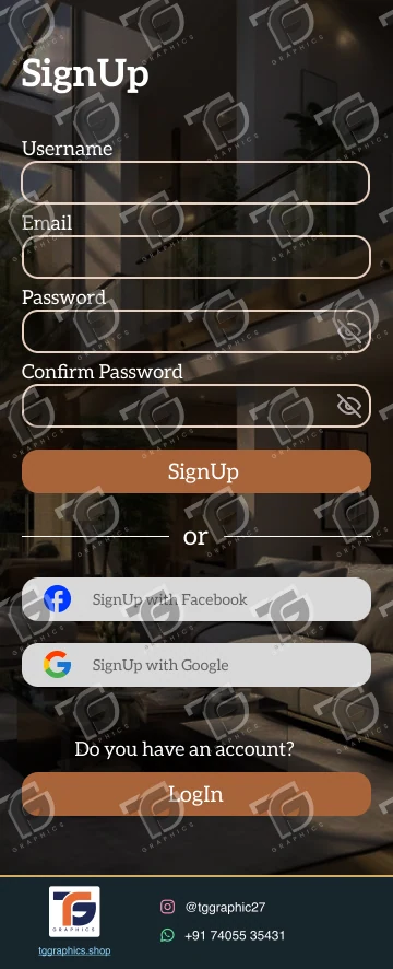 UI/UX design · Hotel website and app · Design 3 with TG Graphics watermark