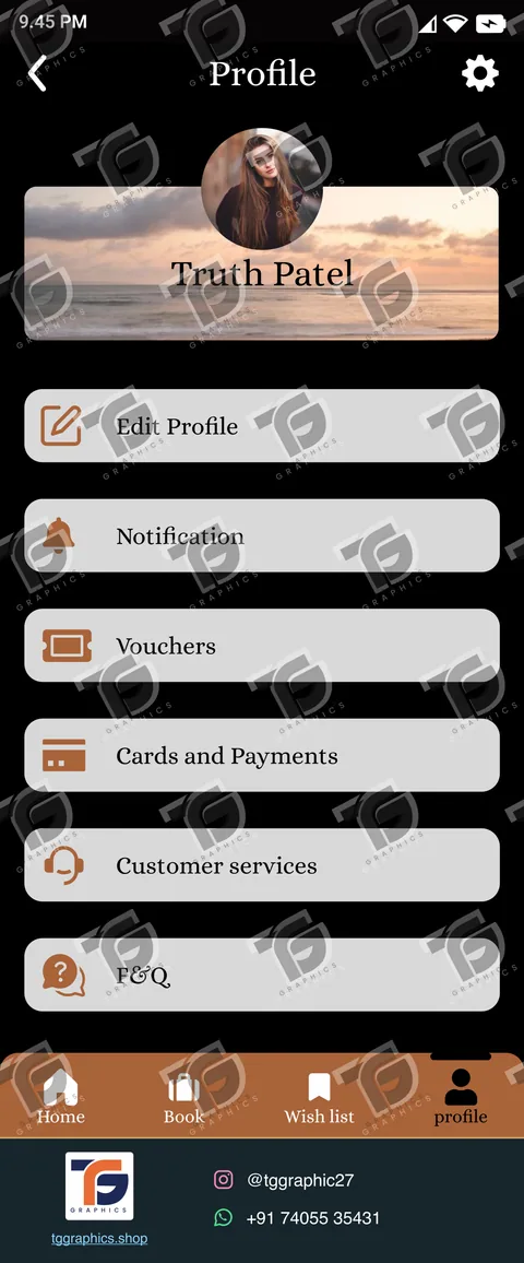 UI/UX ડિઝાઇન · હોટેલ બુકિંગ ઍપ · ડિઝાઇન 17, TG Graphics વોટરમાર્ક સાથે