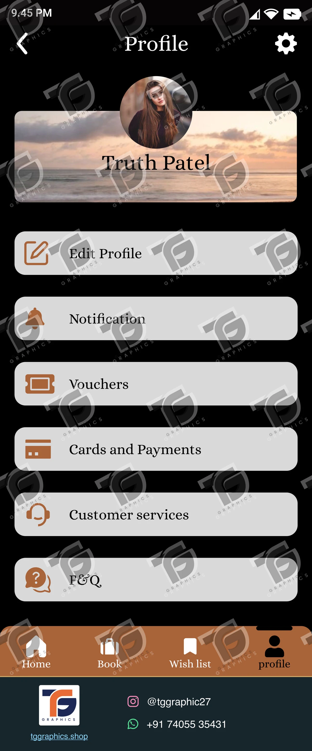 UI/UX design · Hotel booking app · Design 17 with TG Graphics watermark