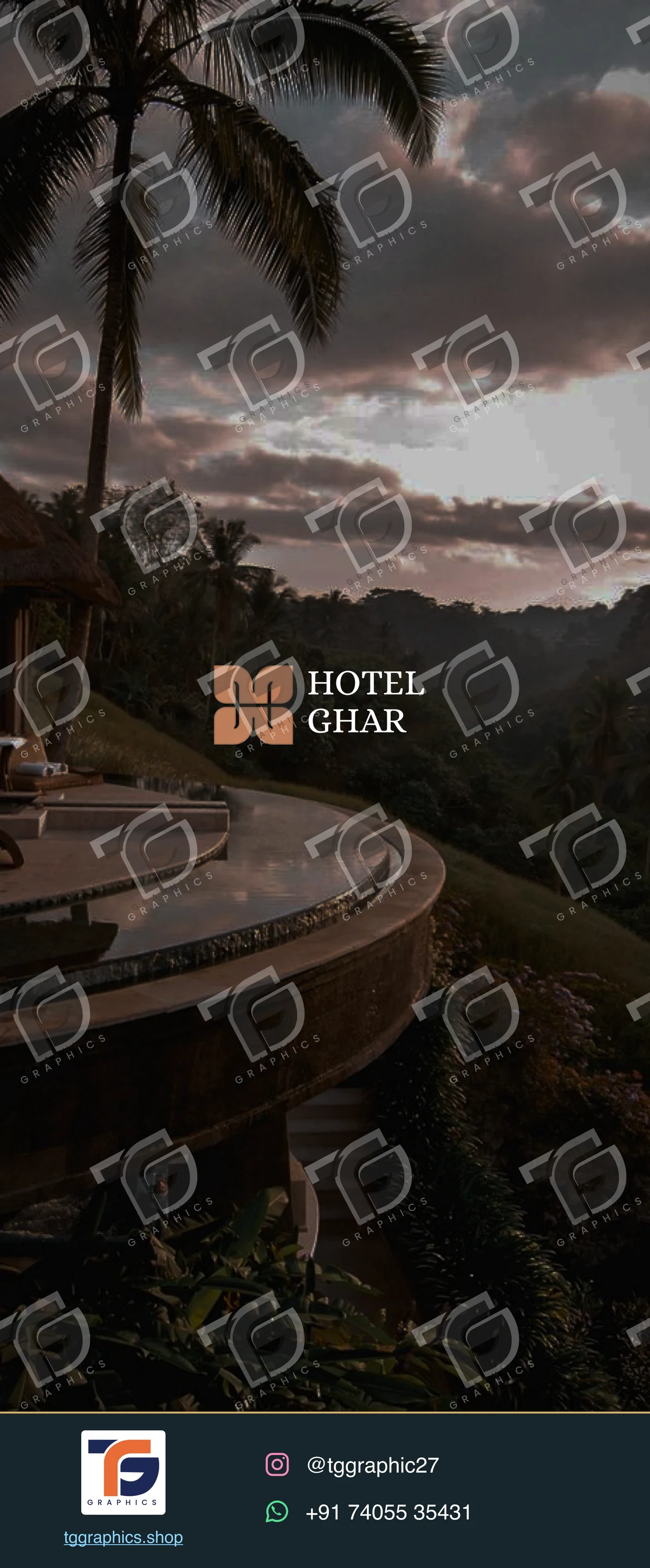 UI/UX design · Hotel booking app · Design 13 with TG Graphics watermark