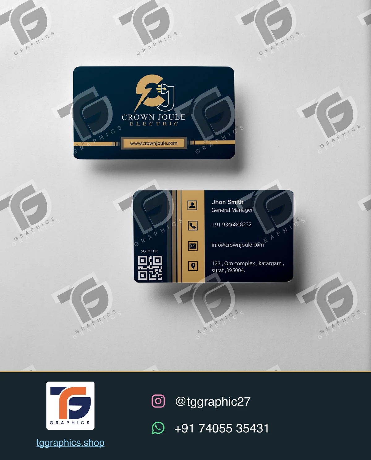 Visiting cards · Business card designs · Design 1 with TG Graphics watermark