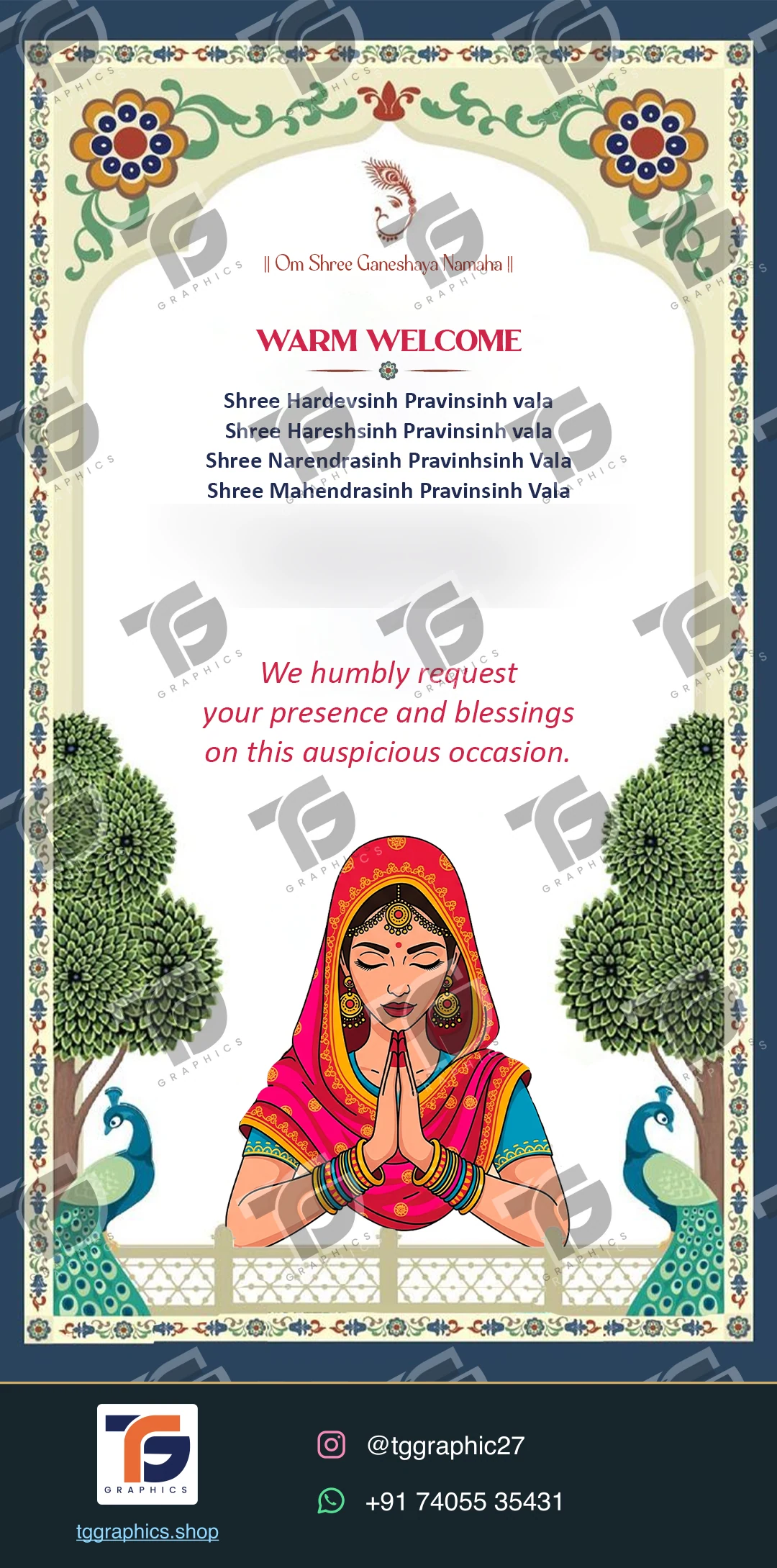 Wedding invitations & related ceremonies · Wedding collection 19 · Design 4 with TG Graphics watermark