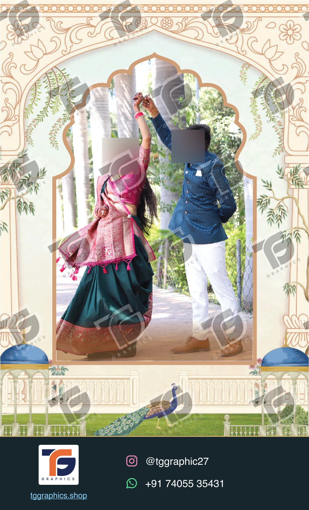 Wedding invitations & related ceremonies · Wedding collection 15 · Design 8 with TG Graphics watermark