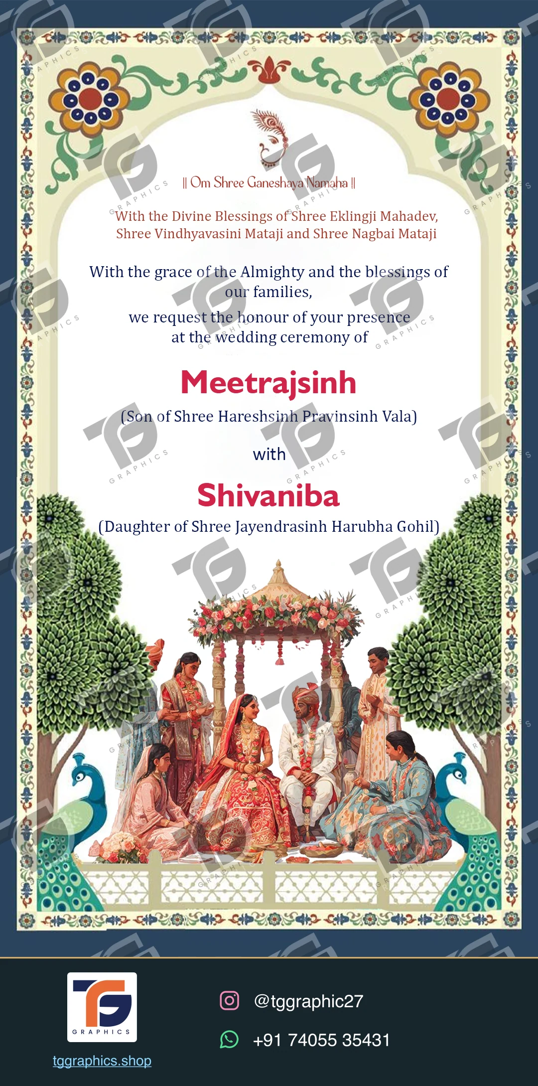 Wedding invitations & related ceremonies · Wedding collection 19 · Design 2 with TG Graphics watermark