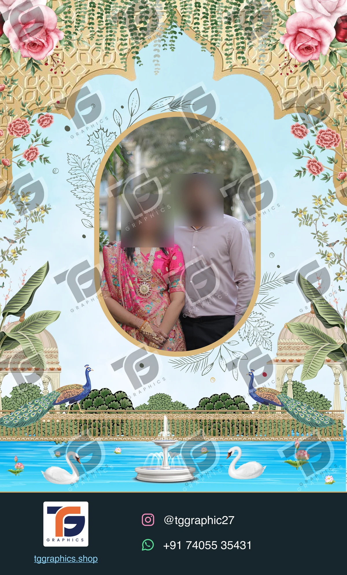 Wedding invitations & related ceremonies · Wedding collection 18 · Design 1 with TG Graphics watermark