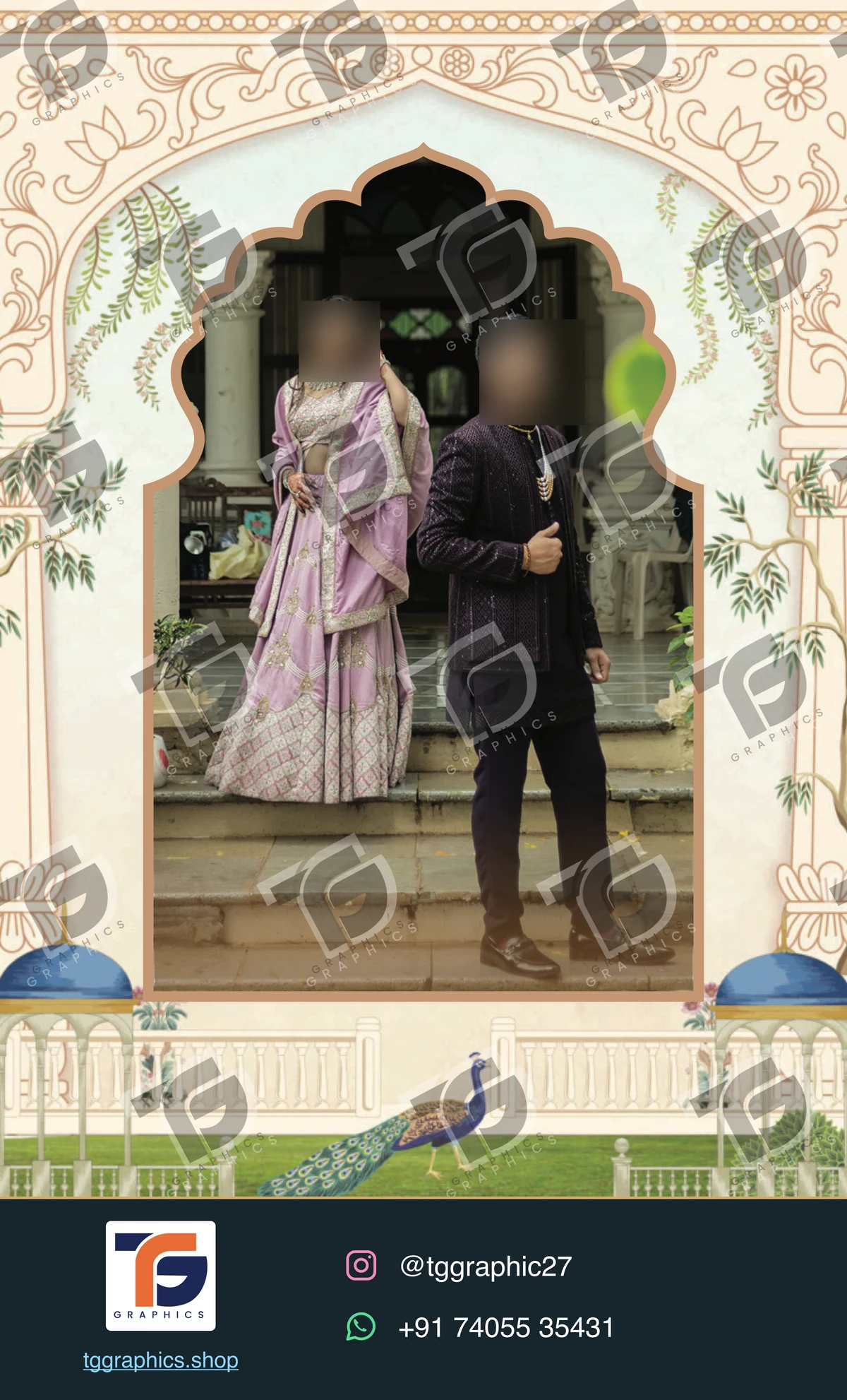 Wedding invitations & related ceremonies · Wedding collection 22 · Design 2 with TG Graphics watermark
