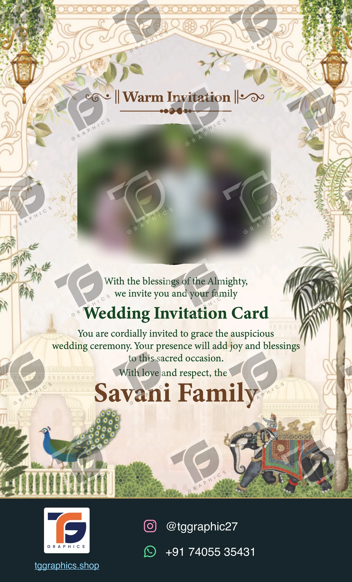 Wedding invitations & related ceremonies · Wedding collection 22 · Design 7 with TG Graphics watermark