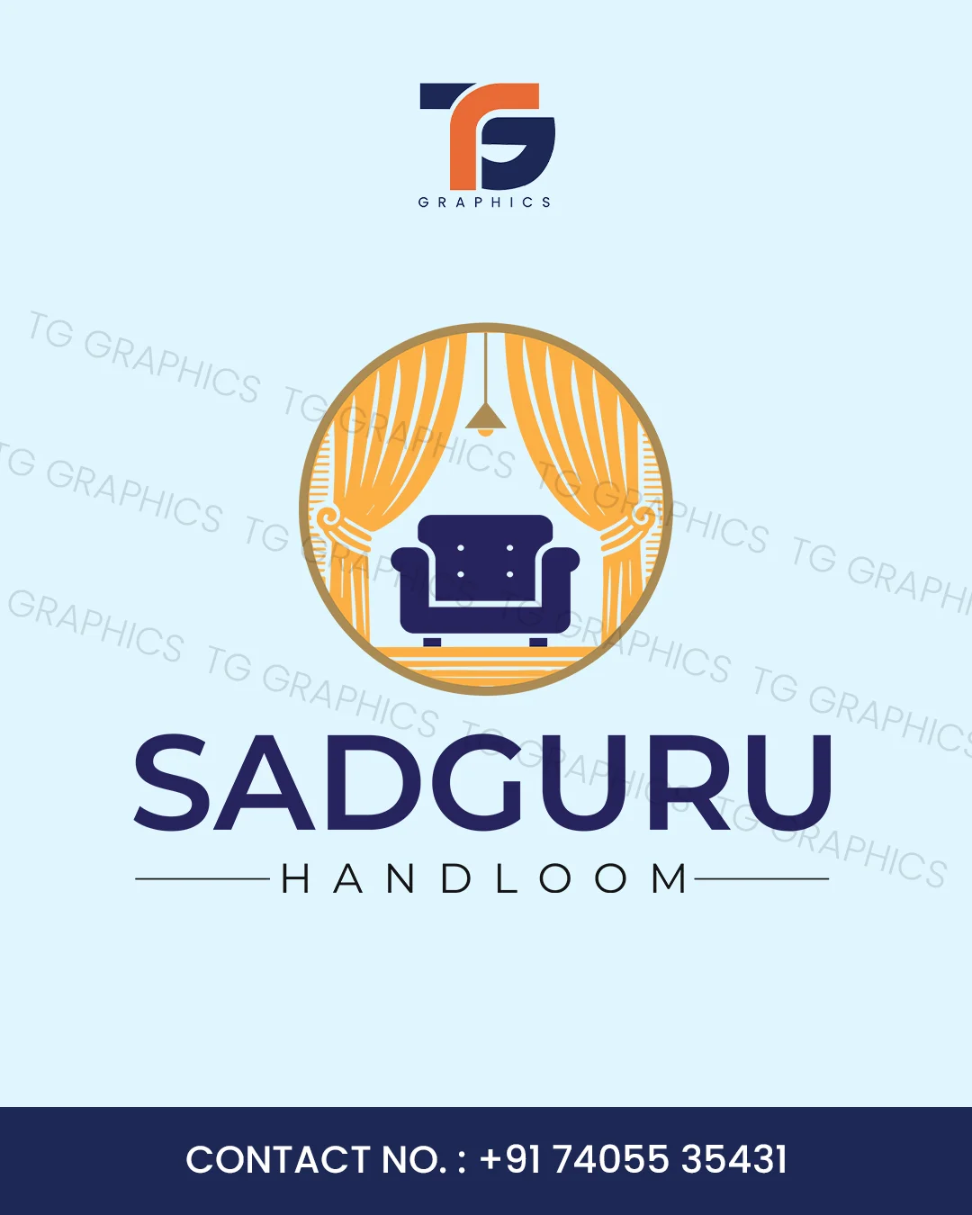 Sadguru Handloom English logo design